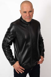 Men's leather jacket Boril Black